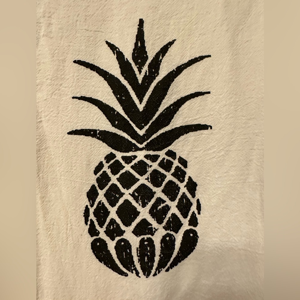 White Gauze Tunic with Pineapple Motif